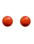 Boucles Corail Boule Argent 925 (s)