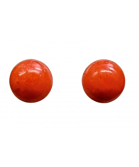 Boucles Corail Boule Argent 925 (s)