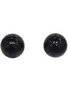 Boucles Onyx Boule Argent 925 (s)