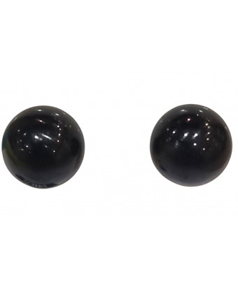 Boucles Onyx Boule Argent 925 (s)