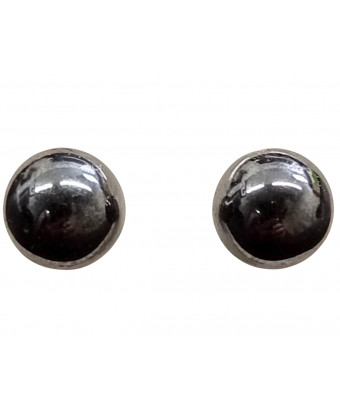 Boucles Hématite Boule Argent 925 (s)