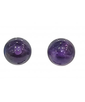 Boucles Améthyste Boule Argent 925 (s)