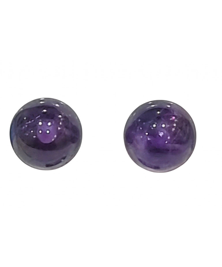 Boucles Améthyste Boule Argent 925 (s)