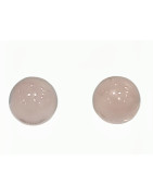 Boucles Quartz rose Boule Argent 925 (s)