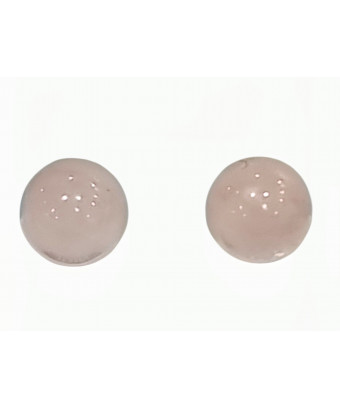 Boucles Quartz rose Boule Argent 925 (s)