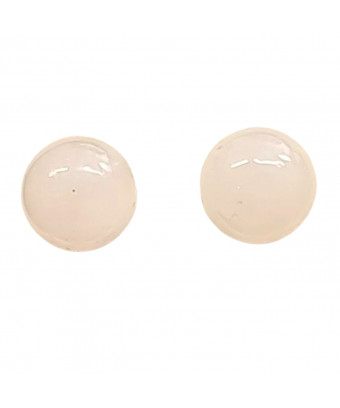 Boucles Quartz rose Boule Argent 925 (s)