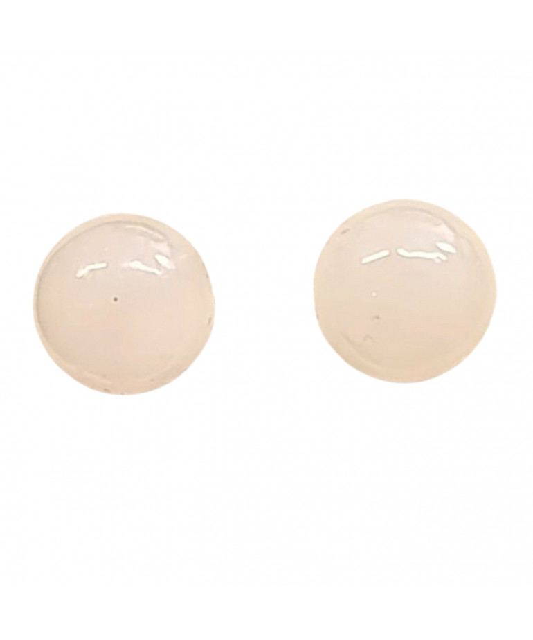 Boucles Quartz rose Boule Argent 925 (s)