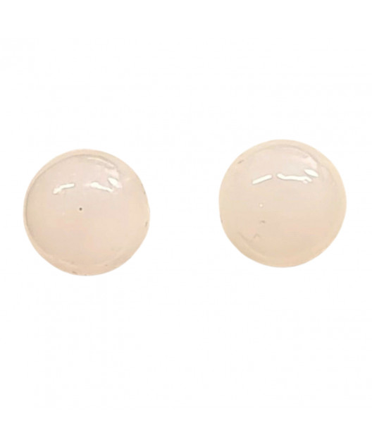 Boucles Quartz rose Boule Argent 925 (s)