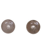 Boucles Quartz Fumé Boule Argent 925 (s)