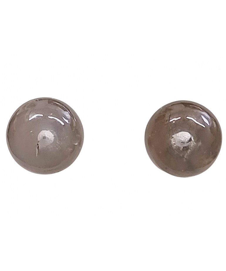 Boucles Quartz Fumé Boule Argent 925 (s)