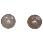 Boucles Quartz Fumé Boule Argent 925 (s)