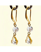 Boucles Cristal de roche Plaquée or (s)