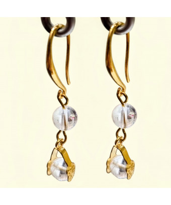 Boucles Cristal de roche Plaquée or (s)