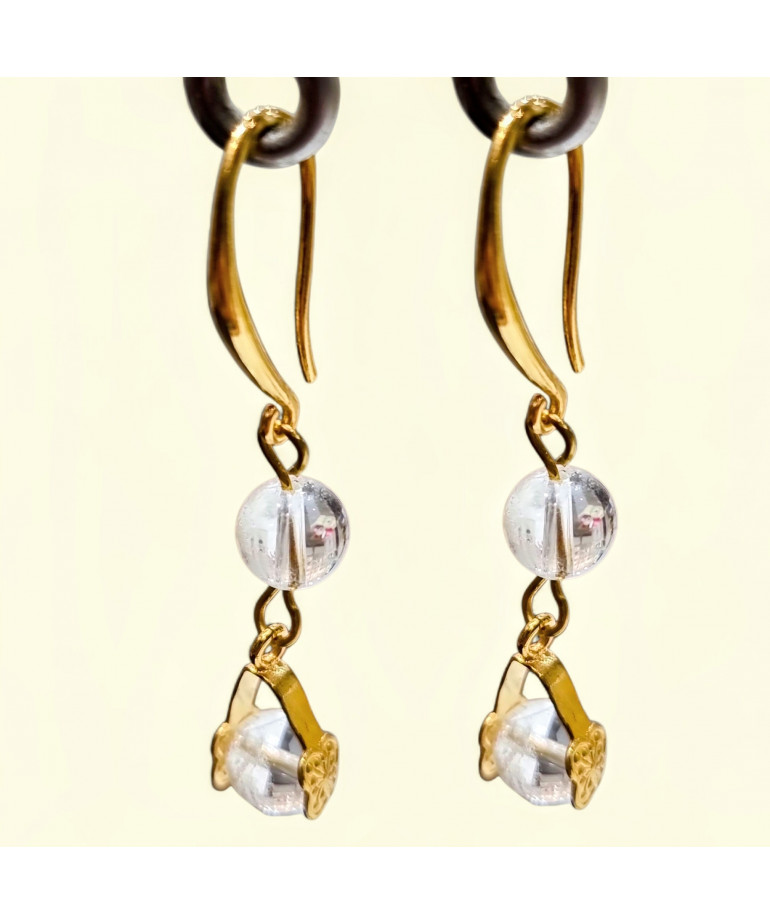 Boucles Cristal de roche Plaquée or (s)