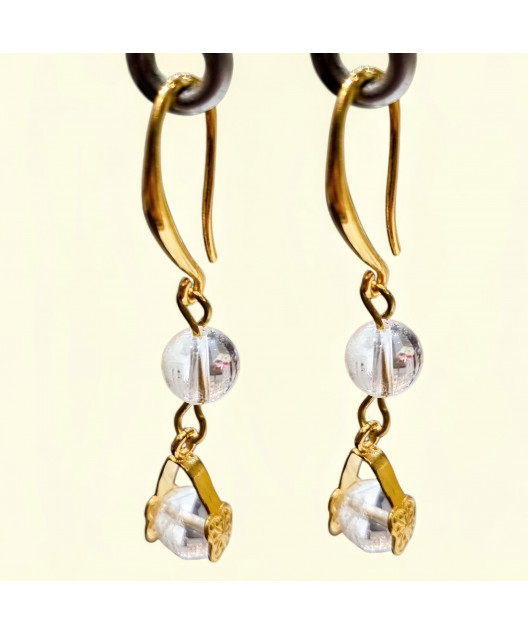 Boucles Cristal de roche Plaquée or (s)