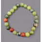 Bracelet Jade et Jaspe rouge Pierres rondes 8mm (s) Bracelet Jade et Jaspe rouge Pierres rondes 8mm (s)