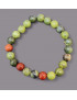 Bracelet Jade et Jaspe rouge Pierres rondes 8mm (s)