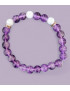 Bracelet Améthyste et Calcédoine Pierres rondes 8mm (s)