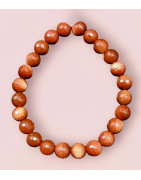 Bracelet Pierre de soleil reconstituée Facettée Pierres rondes 8mm (s)