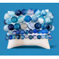 Bracelet Agate bleue naturelle Pierres rondes (s)