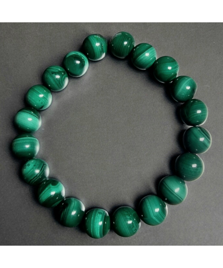Bracelet Malachite A+ Pierres rondes (s)