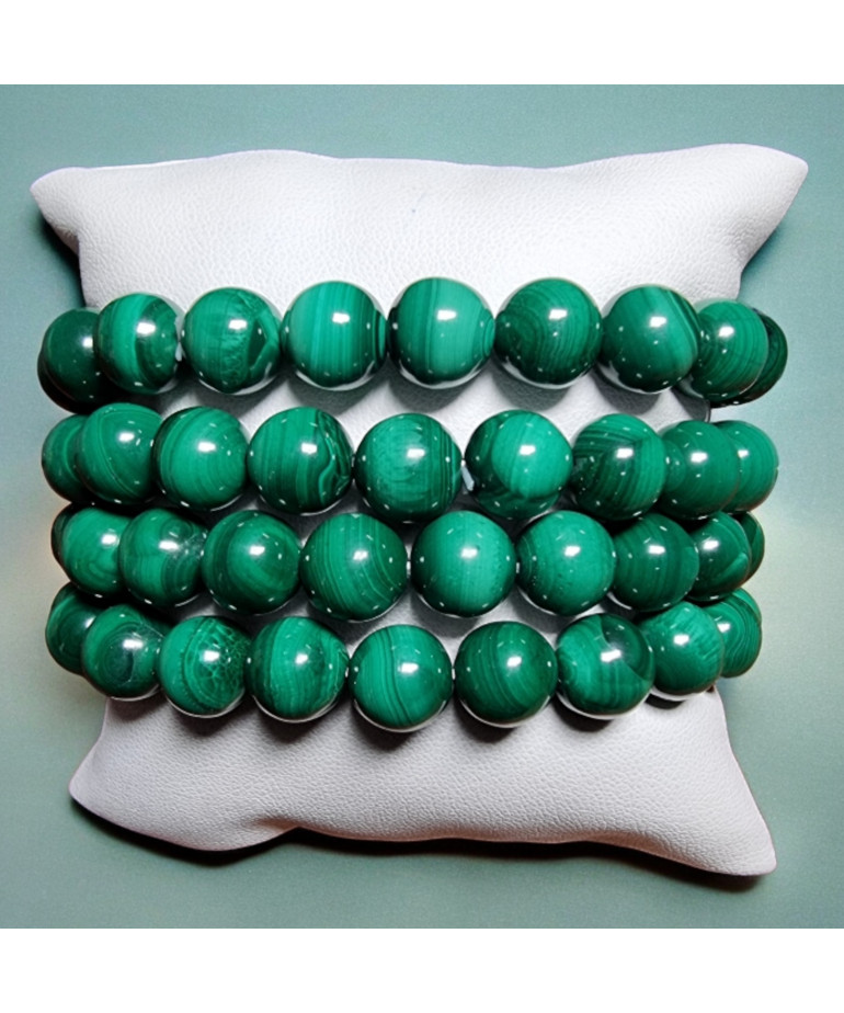 Bracelet Malachite A+ Pierres rondes (s)
