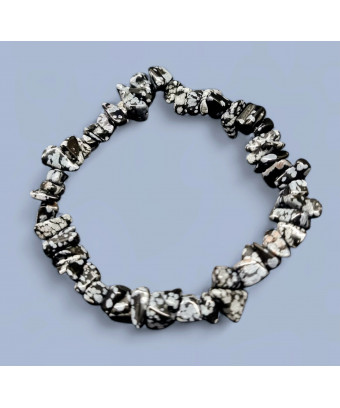 Bracelet Obsidienne Neige Baroque (s)