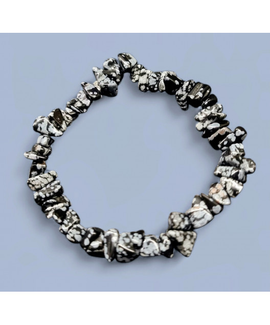 Bracelet Obsidienne neigeuse Baroque (s)