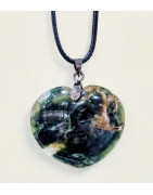 Pendentif Chrysoprase Cœur avec cordon