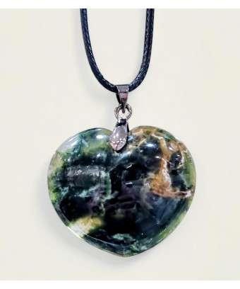 Pendentif Chrysoprase Cœur avec cordon
