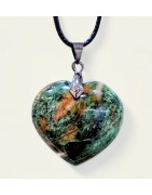 Pendentif Chrysoprase Cœur avec cordon