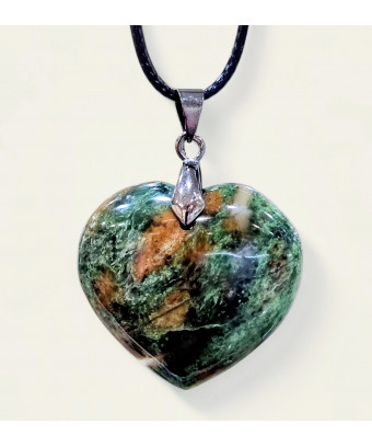 Pendentif Chrysoprase Cœur avec cordon
