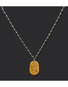 Pendentif Œil de Tigre Dragon sur Collier Obsidienne Œil céleste (s)