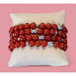 Bracelet Cornaline avec Insert Pierres rondes 8mm