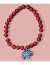 Bracelet Cornaline avec Insert Éléphant Pierres Rondes 6mm (s)