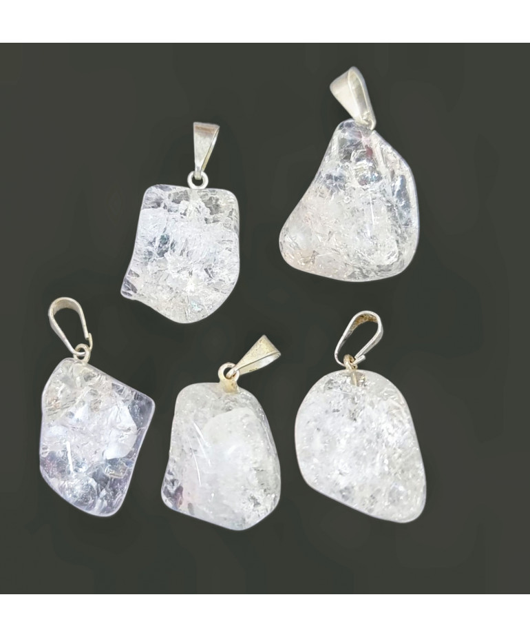 Pendentif Cristal de Roche Craquelé (s)