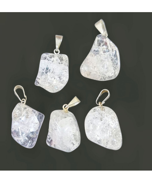 Pendentif Cristal de Roche Craquelé (s)