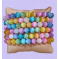 Bracelet Sélénite multicolore Pierres rondes 8mm