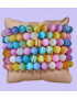 Bracelet Sélénite multicolore Pierres rondes 8mm