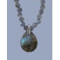 Pendentif Labradorite et Collier fermoir Argenté (s)