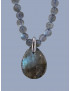 Pendentif Labradorite et Collier fermoir Argenté (s)