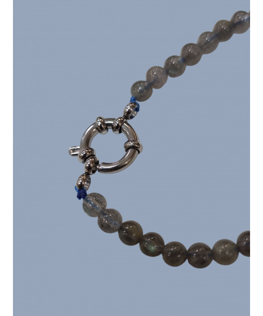 Pendentif Labradorite et Collier fermoir Argenté (s)
