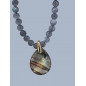 Pendentif Labradorite et Collier fermoir Doré (s)