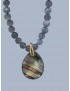 Pendentif Labradorite et Collier fermoir Doré (s)