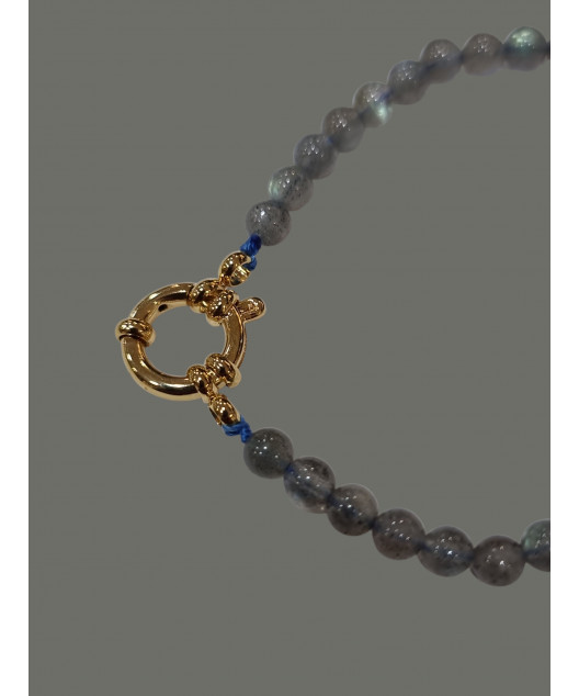 Pendentif Labradorite et Collier fermoir Doré (s)