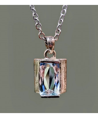 Pendentif Aigue marine Argent 925 avec Chaîne (s)