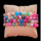 Bracelet Agate multicolore Pierres rondes 8mm (s)