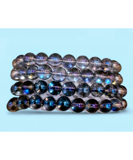 Bracelet Aqua Aura Pierres Rondes 8mm (s)