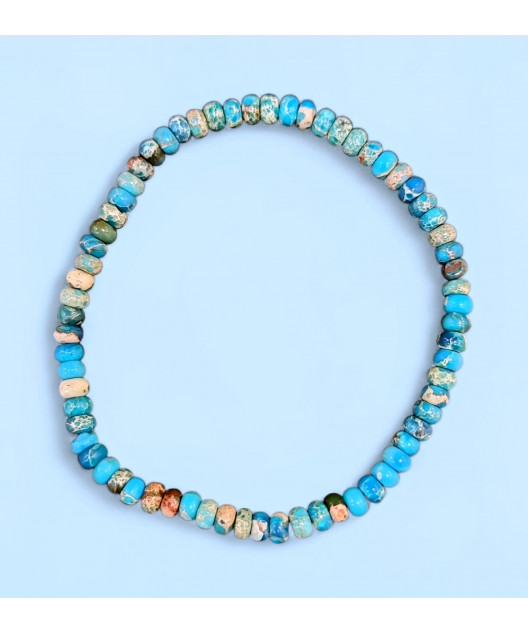 Bracelet Jaspe Impérial Bleu Cylindres