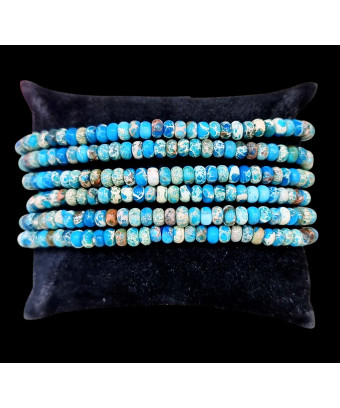Bracelet Jaspe Impérial Bleu Cylindres